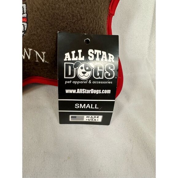 NWOT Brown University Dog Toy Bone Shaped Fleece with Squeaker￼ Fleece 8” - Picture 3 of 5